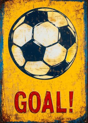 Vintage Soccer Goal Sign