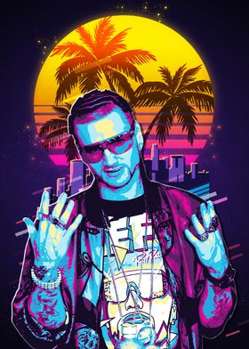 Riff Raff Retro 80s Rapper Portrait