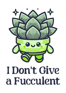 Succulent Pun Retro Mascot Illustration