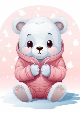 Cute Bear in Pink Onesie