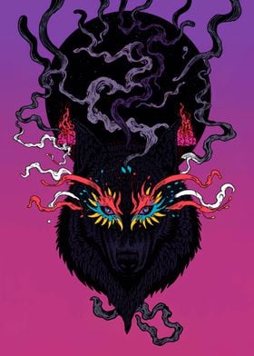 Wolf Colorful Art