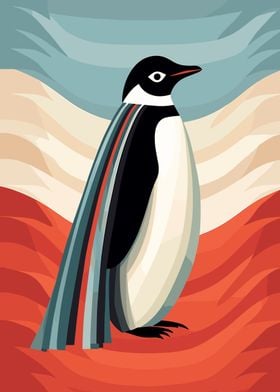 Penguin with Striped Cape