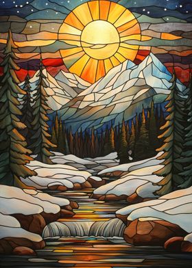 Stained Glass Mountain Stream