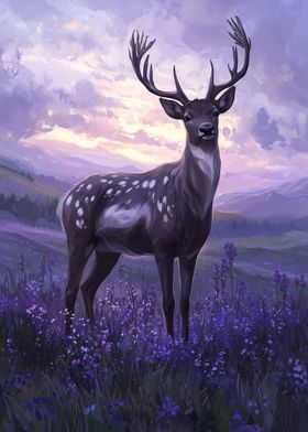 Deer in Lavender Field