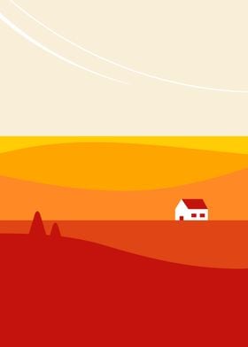 Minimalist Sunset Landscape