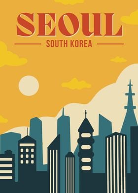 Seoul Skyline Poster