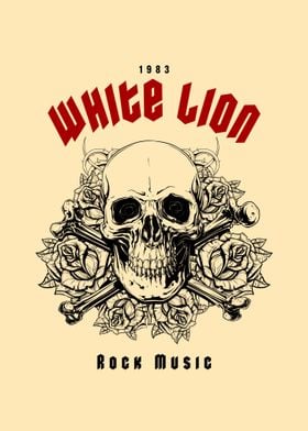 White Lion Rock Music Skull