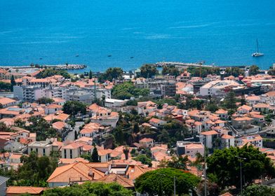 Funchal, Madeira, Coastal Town Aerial View