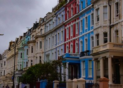 Colorful Victorian Row Houses