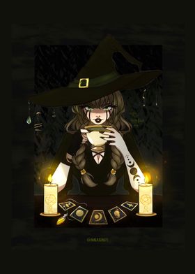 Witch with Tarot Cards