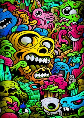 Psychedelic Doodle Monsters