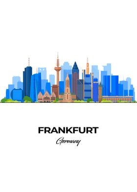 Frankfurt Skyline Illustration