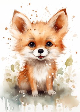 Cute Watercolor Fox