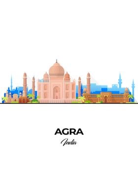 Agra Skyline Illustration