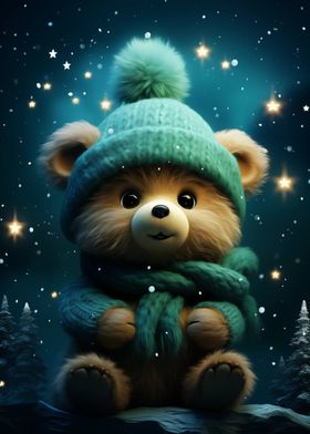 Cute Bear in Winter