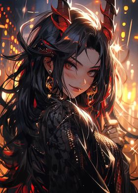 Anime Girl with Horns