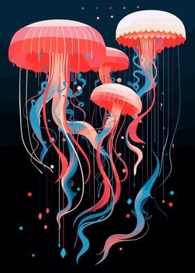 Jellyfish Abstract Art