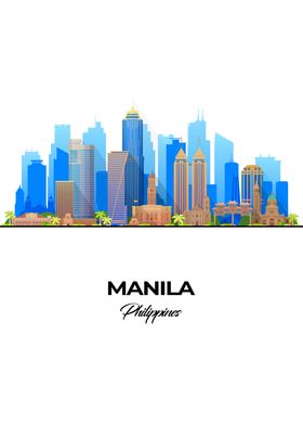 Manila Skyline Illustration