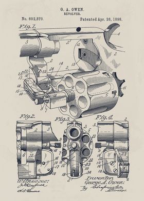 Revolver Patent Drawing