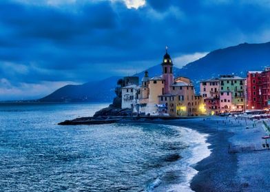 Coastal Town at Dusk Camogli Liguria