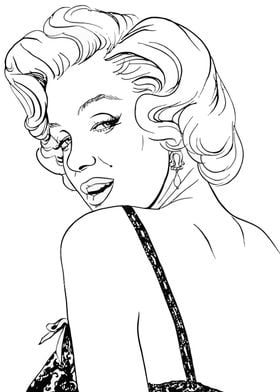 Marilyn Monroe Line Art