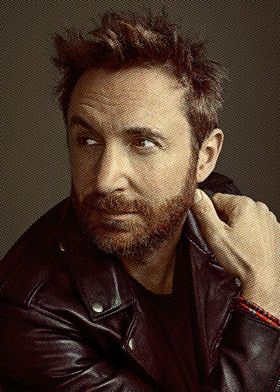 David Guetta in Leather Jacket