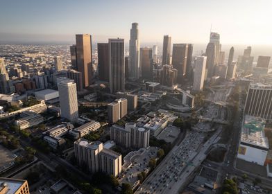 Los Angeles Skyline Aerial View