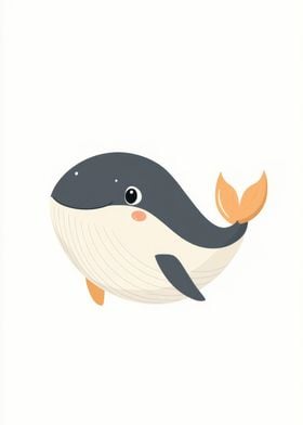 Cute Cartoon Whale