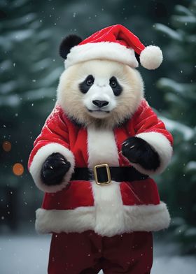 Panda Santa Claus