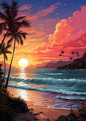 Tropical Sunset Beach