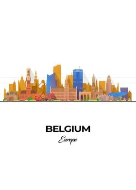 Belgium Skyline Illustration