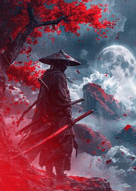 Samurai Under Crimson Moon