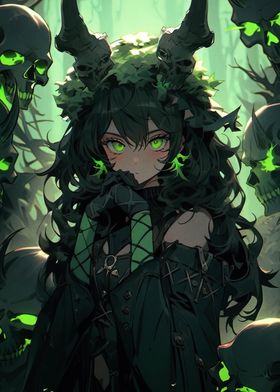 Green-Eyed Demon Girl