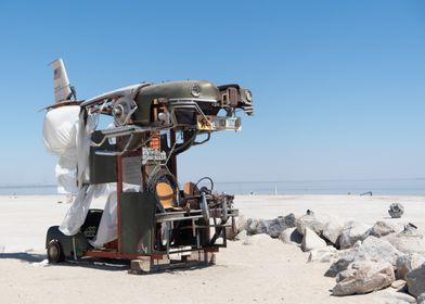 Car Sculpture on Beach