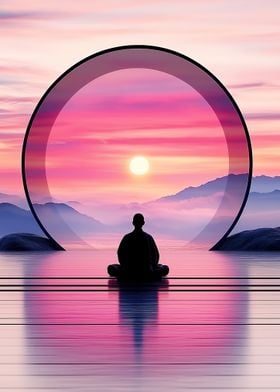 Zen Meditation at Sunset