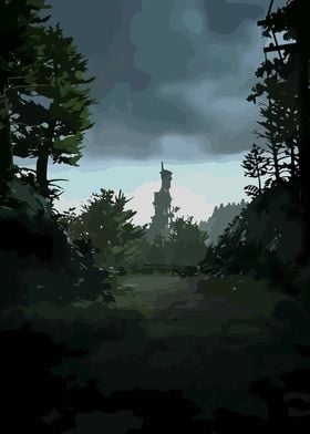 Mysterious Tower in Forest