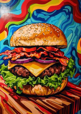 Juicy Burger Painting