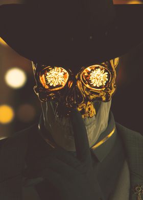 Golden Skull in Shadows