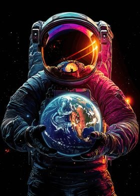 Astronaut Holding Earth