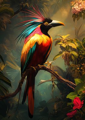 Exotic Bird in Jungle