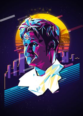 Gordon Ramsay 80s Retro Art