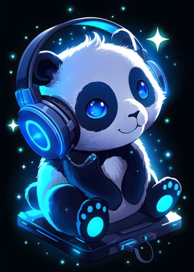 Panda Blue Headphones