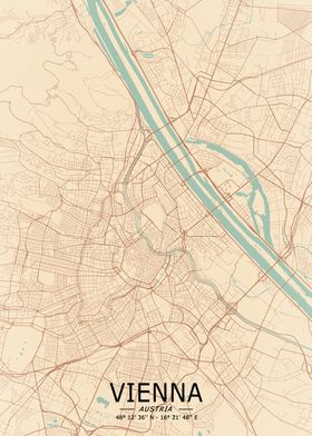 Vienna Vintage City Map