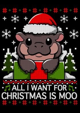 Hippo Christmas Ugly Sweater