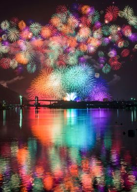 Fireworks Over Water