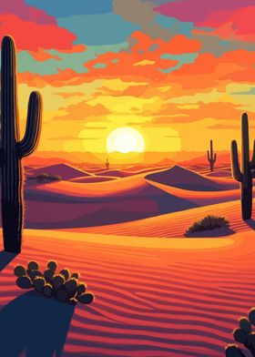 Desert Dune Sunset Landscape