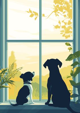 Dogs by the Window