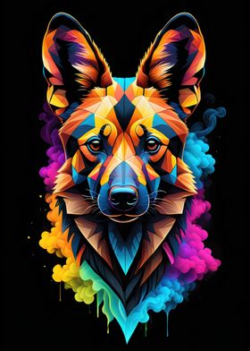 Geometric German Shepherd