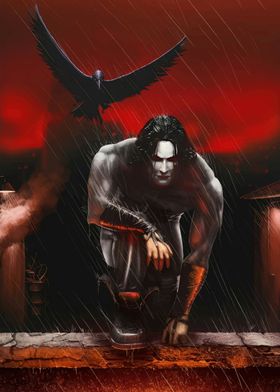 The Crow:  Dark Figure in Rain