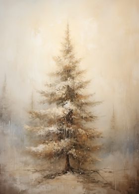 Solitary Pine in Mist